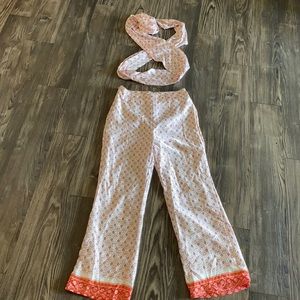 2 piece silk hater top & pants